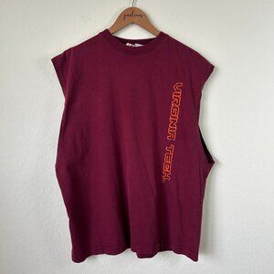 VT Virginia Tech Sleeveless Muscle Tank T-Shirt Mens L Maroon Red Oak Sport